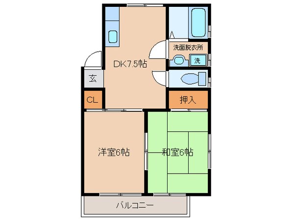 リバティＫの物件間取画像